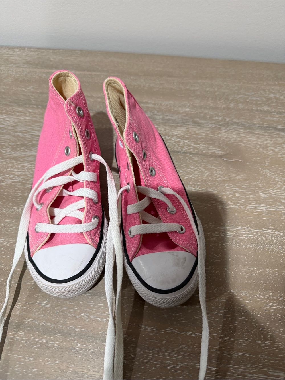 Kids Pink High-Top Canvas Sneakers